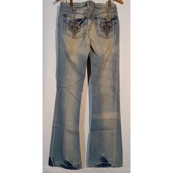 J & Company Size 28 Beverly Distressed Boot Cut Jeans 29 x 34 - Picture 1 of 16
